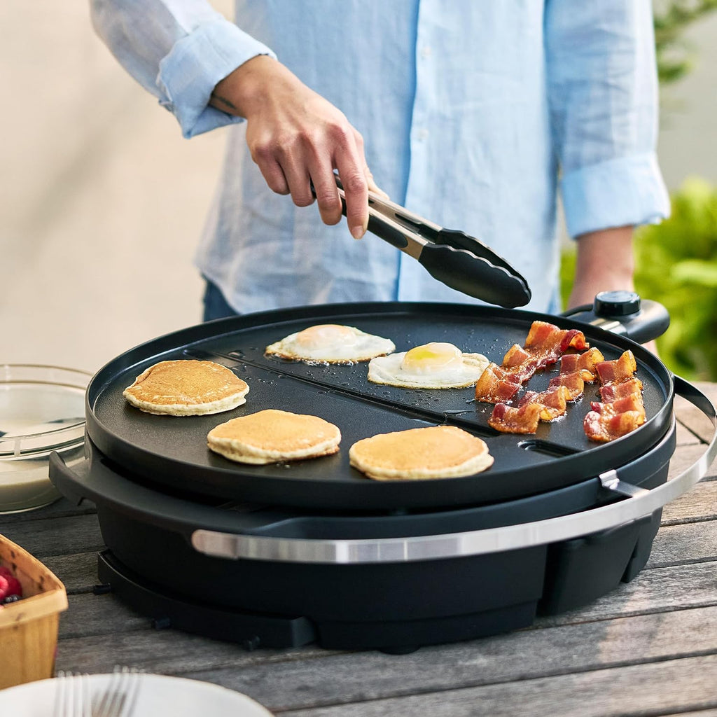 Portable 2-in-1 Indoor Outdoor Electric Grill Griddle