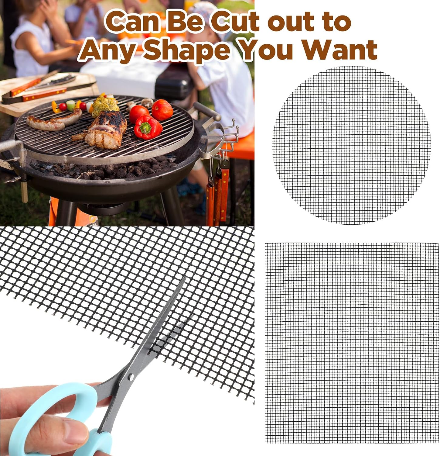 5 Pack Nonstick Mesh Grill Mats 15.7x13 Inch
