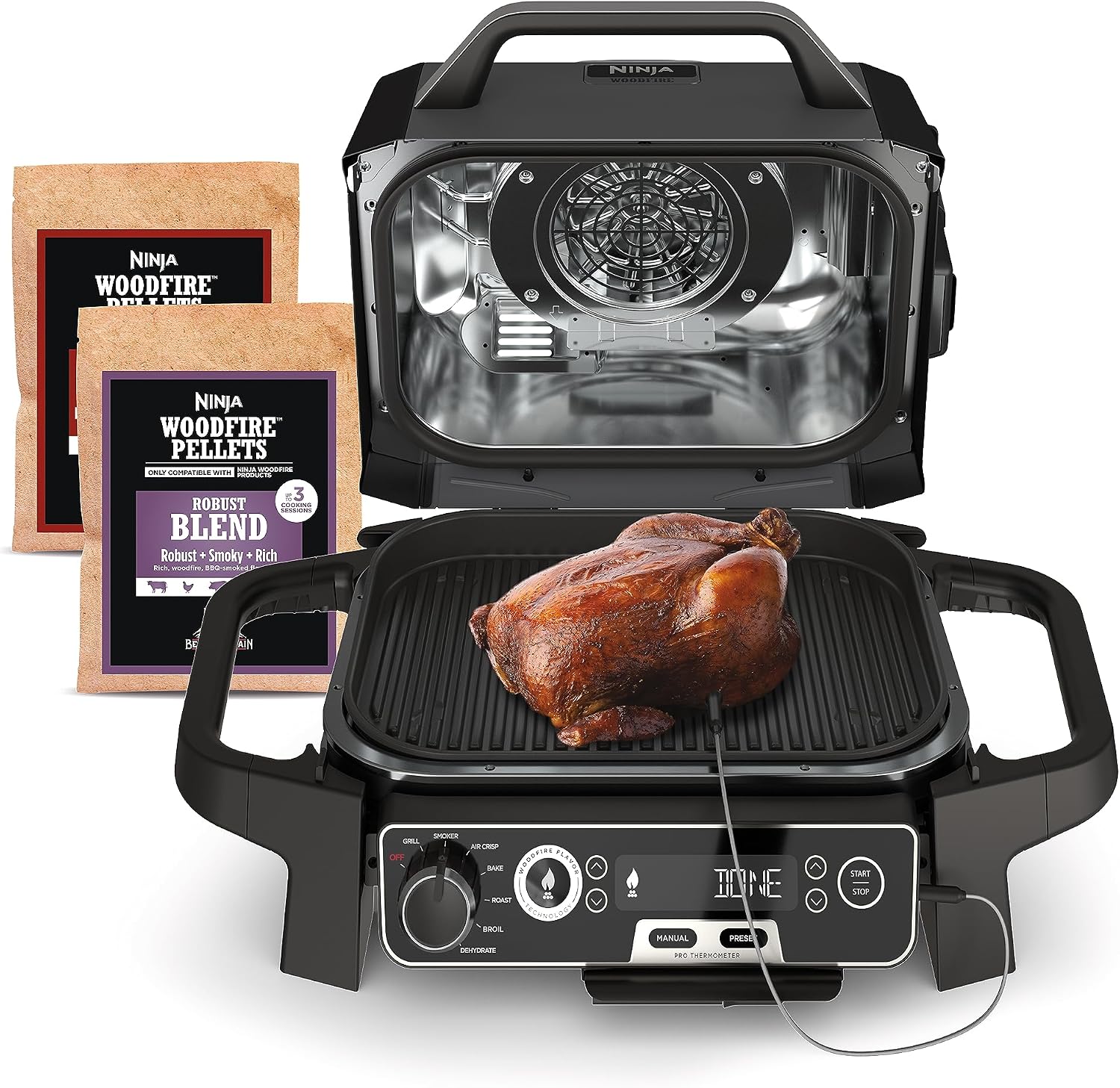 7-in-1 Woodfire Outdoor Grill Smoker Air Fryer