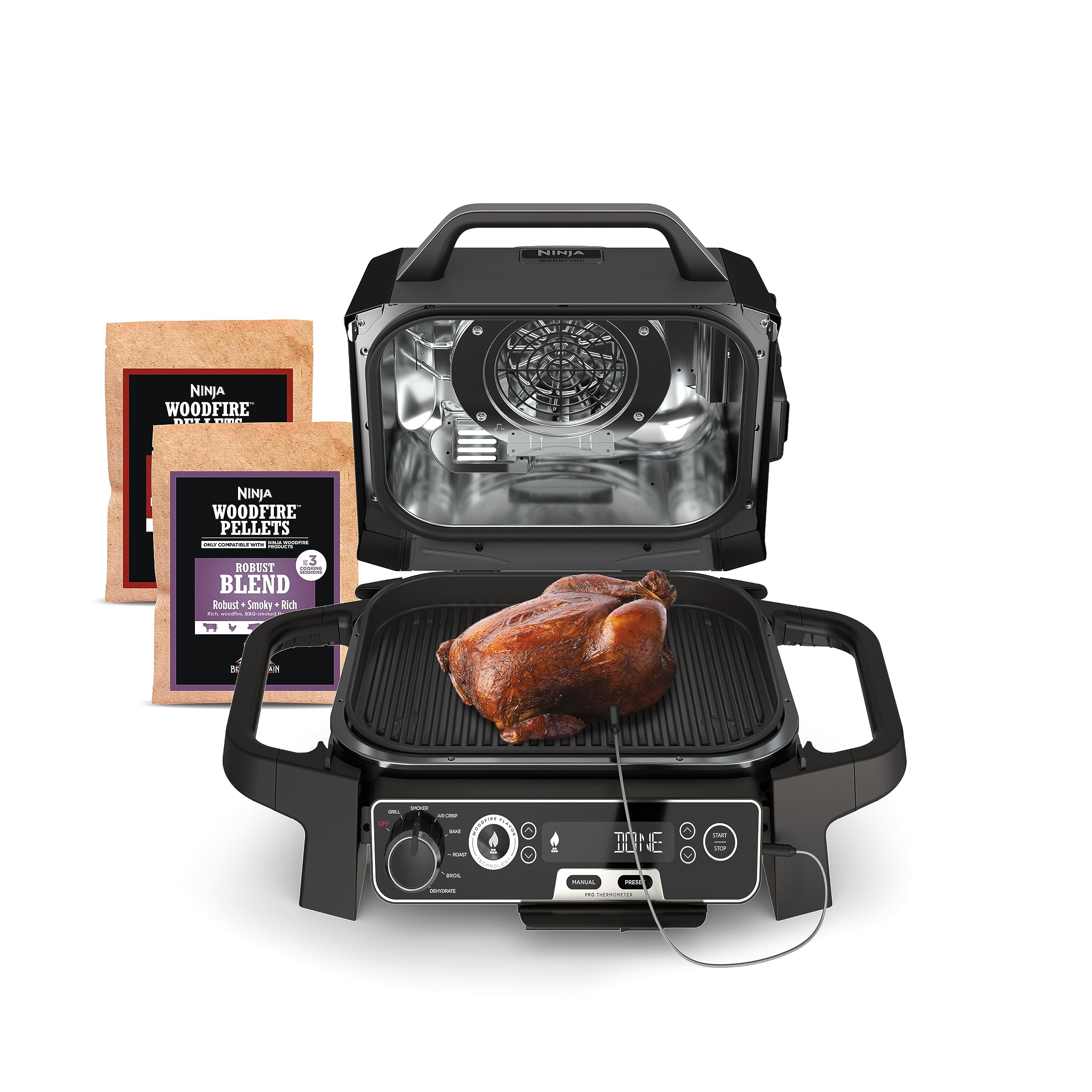 7-in-1 Woodfire Outdoor Grill Smoker Air Fryer