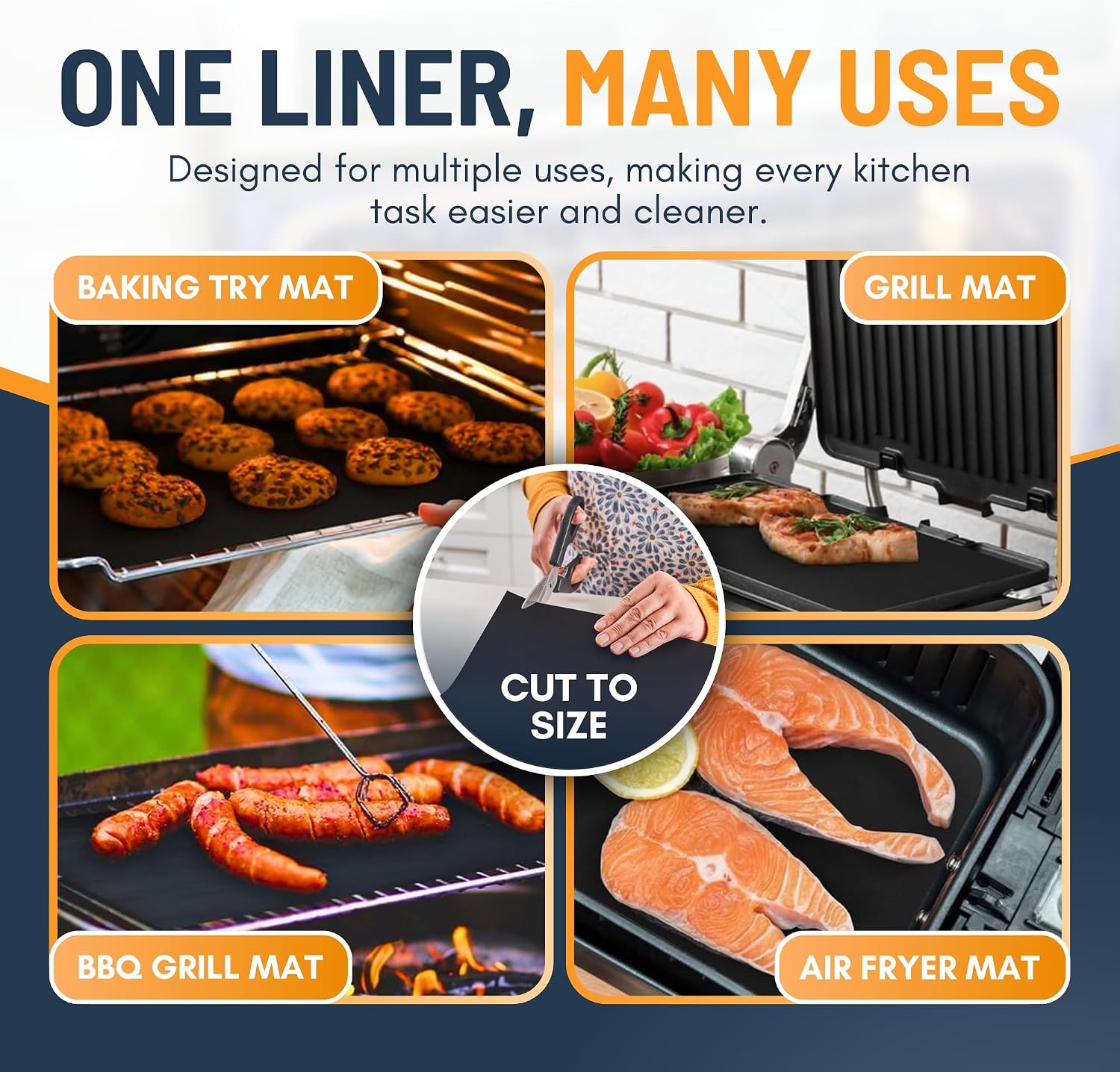 2 Pack Large Nonstick Reusable Oven Bottom Liners