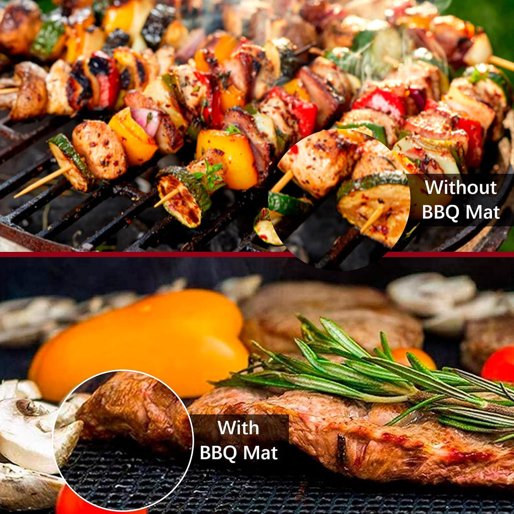 5 Pack Beige Nonstick Mesh BBQ Grill Mats 16x12 Inch
