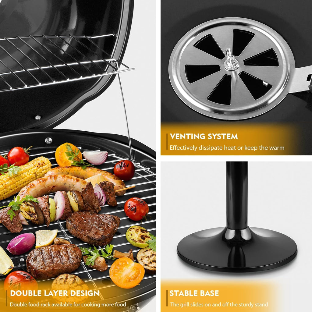 Double Layer Portable Indoor Outdoor Electric BBQ Grill