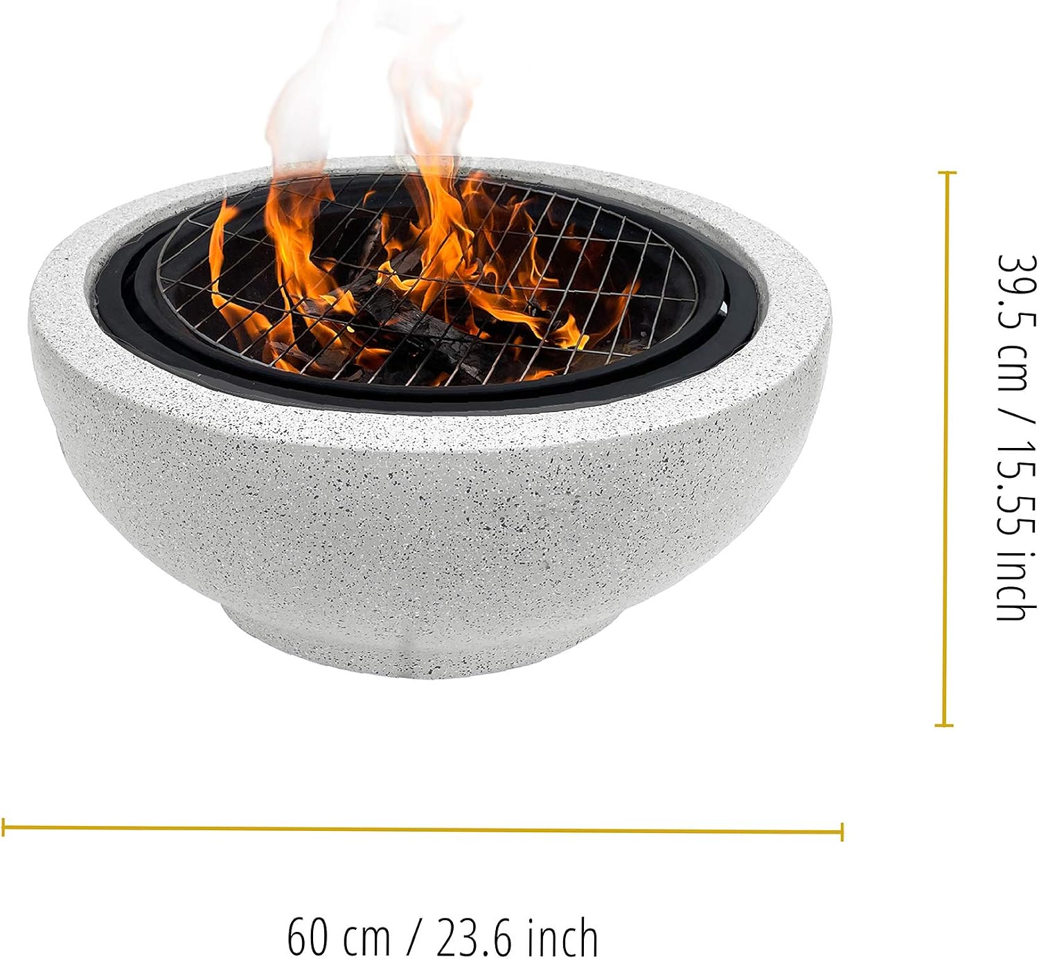 24 Inch Round Steel Wood Burning Fire Pit Grill