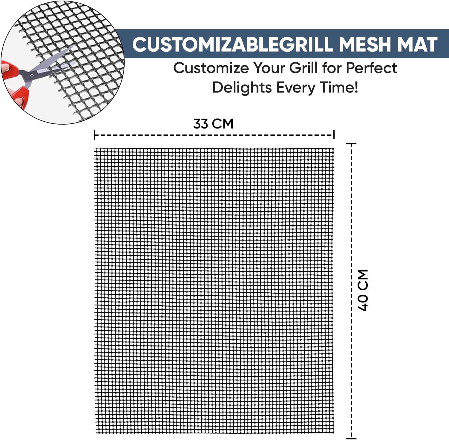 3 Pack Mesh Grill Mats With Tong And Recipe Guide