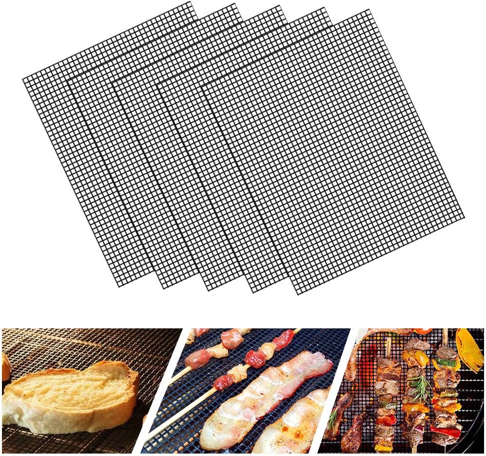 Set of 5 Nonstick Mesh Reusable BBQ Grill Mats