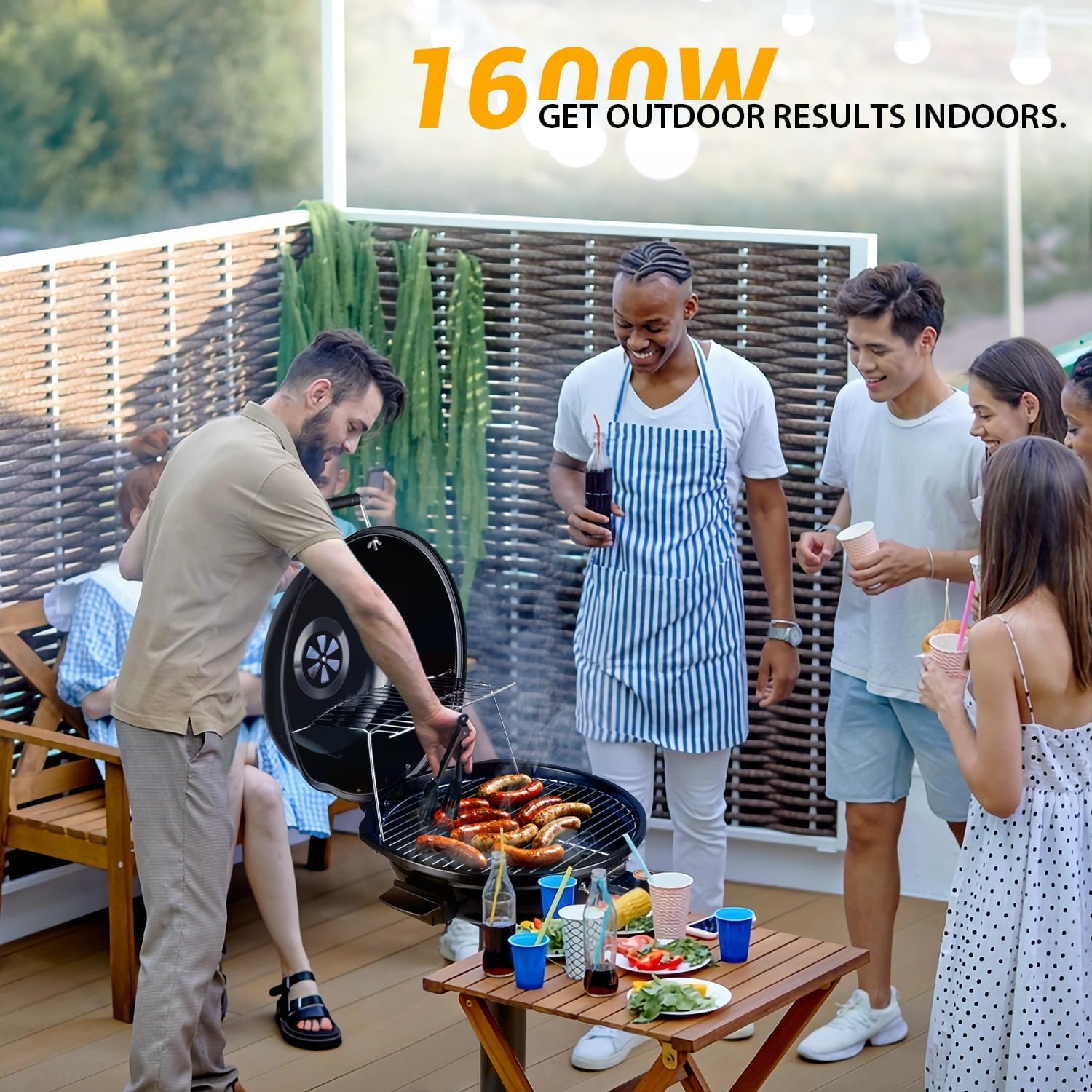 Double Layer Portable Indoor Outdoor Electric BBQ Grill