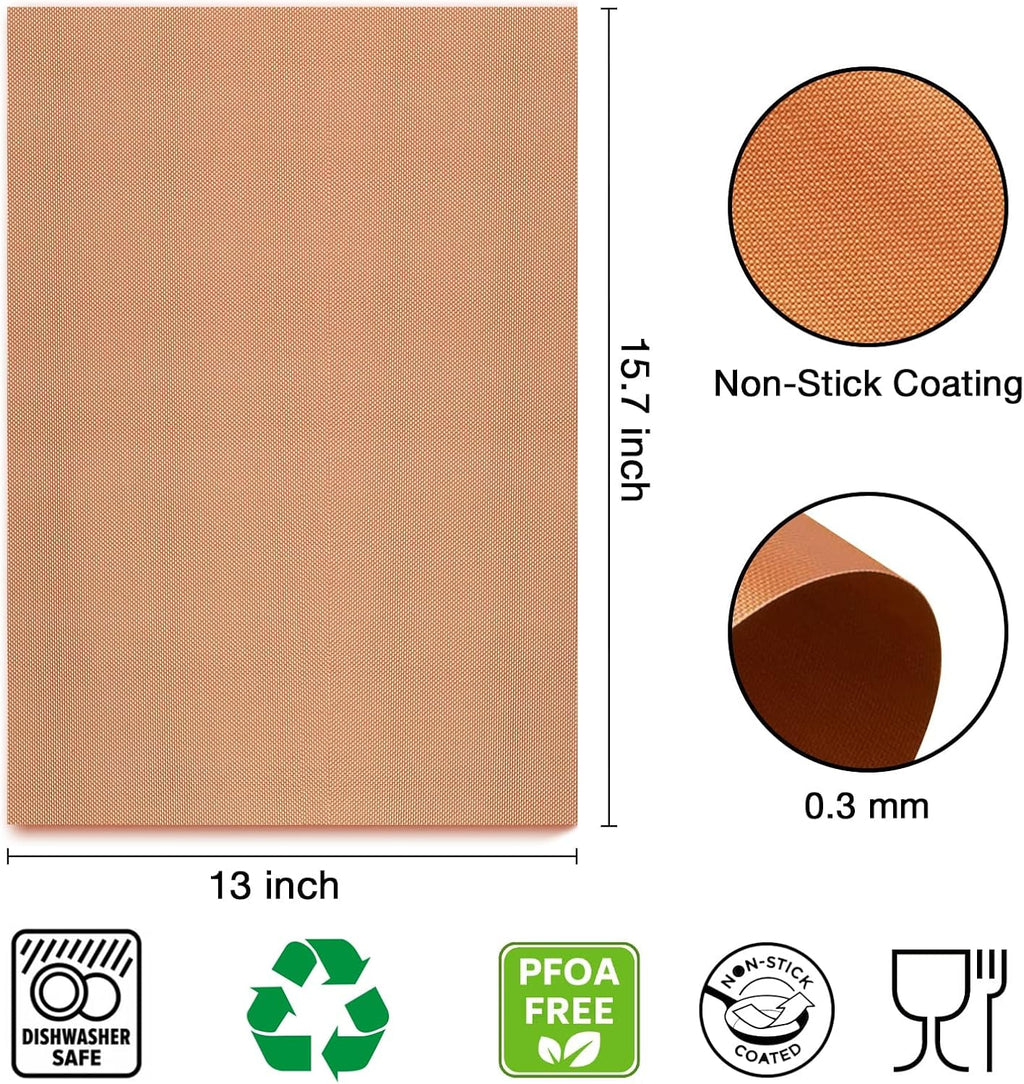Copper Nonstick Reusable BBQ Grill Mats Set of 6