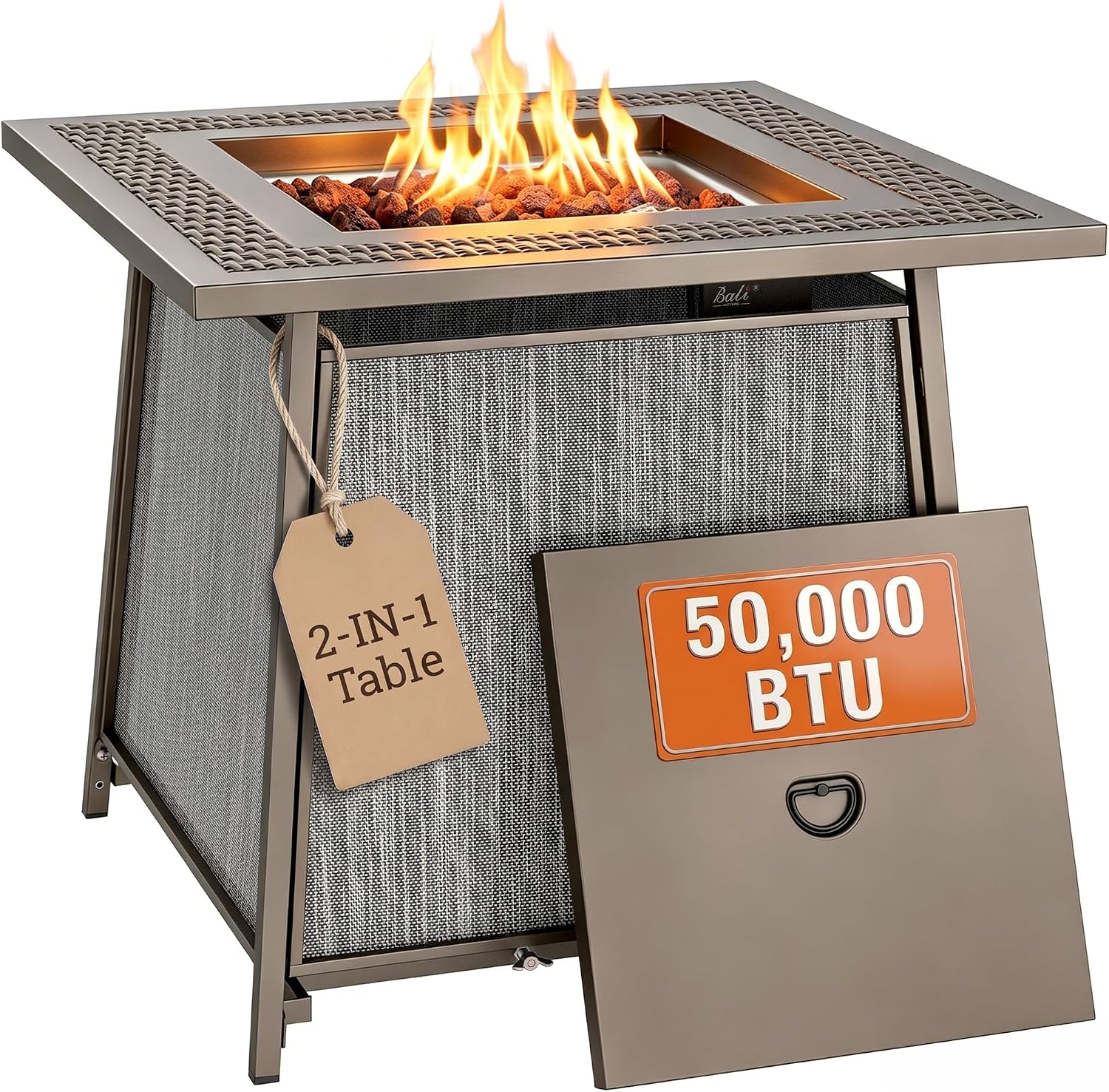 28 Inch Square 50000 BTU Propane Fire Pit Table