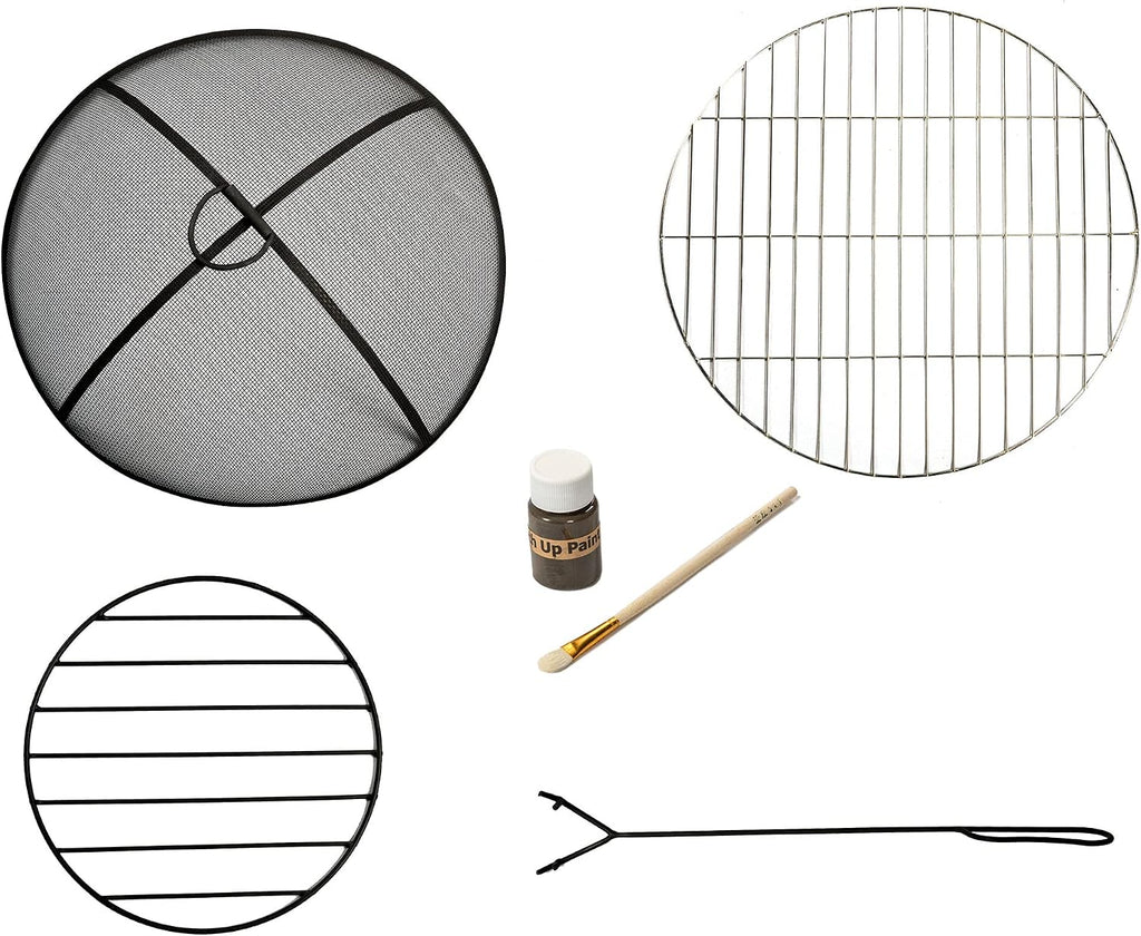 24 Inch Round Steel Wood Burning Fire Pit Grill