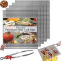 3 Pack Mesh Grill Mats With Tong And Recipe Guide