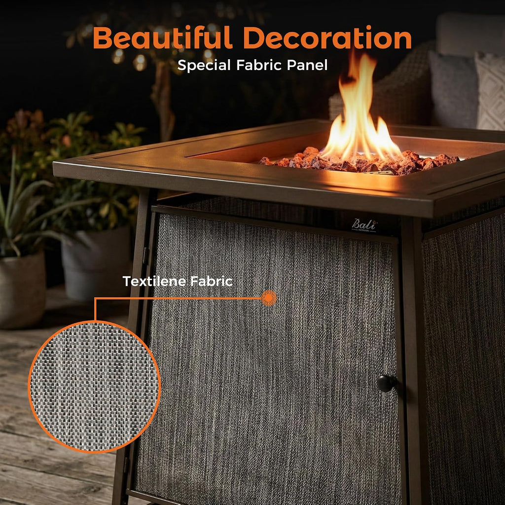 28 Inch Square 50000 BTU Propane Fire Pit Table