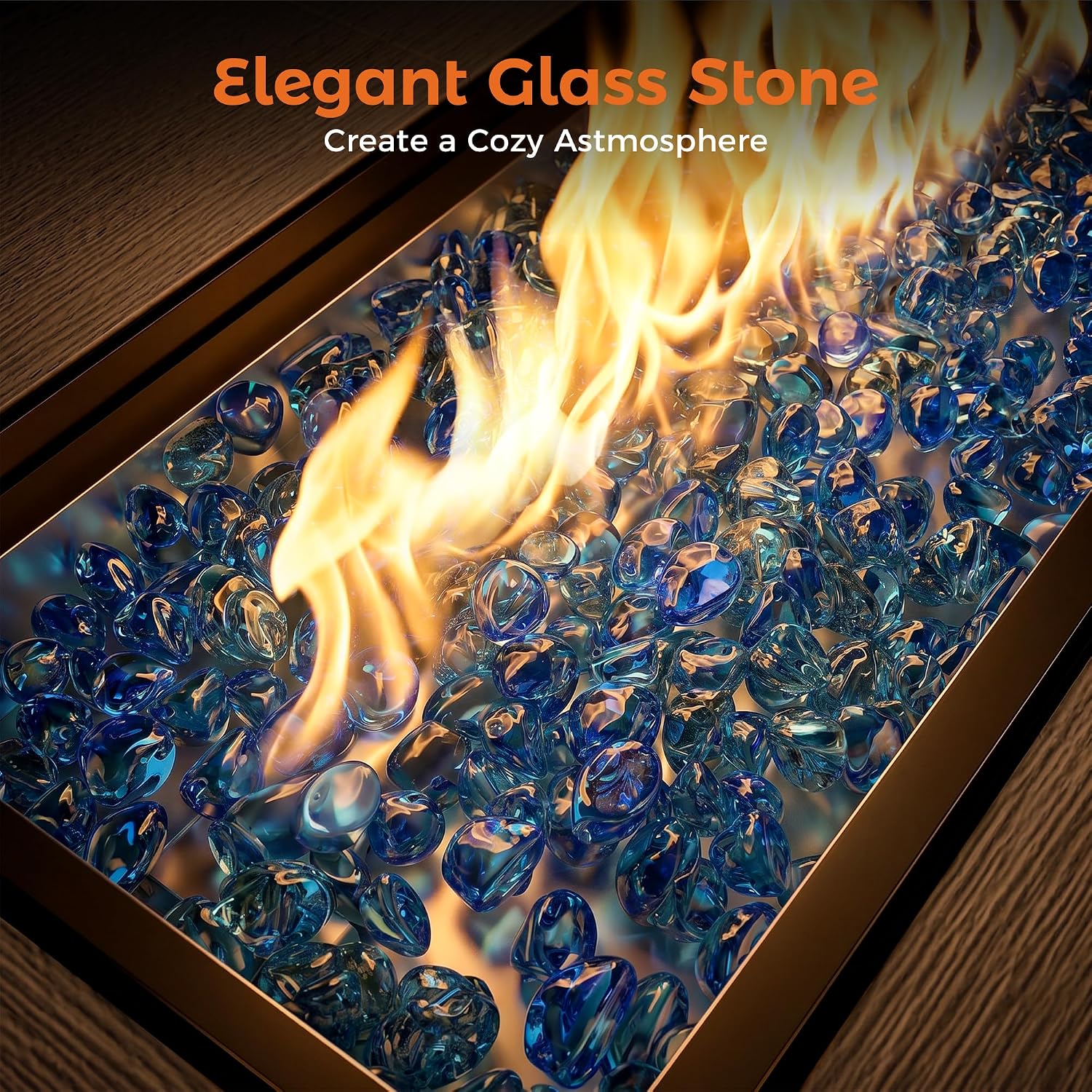 42 Inch Rectangular Propane Outdoor Fire Pit Table