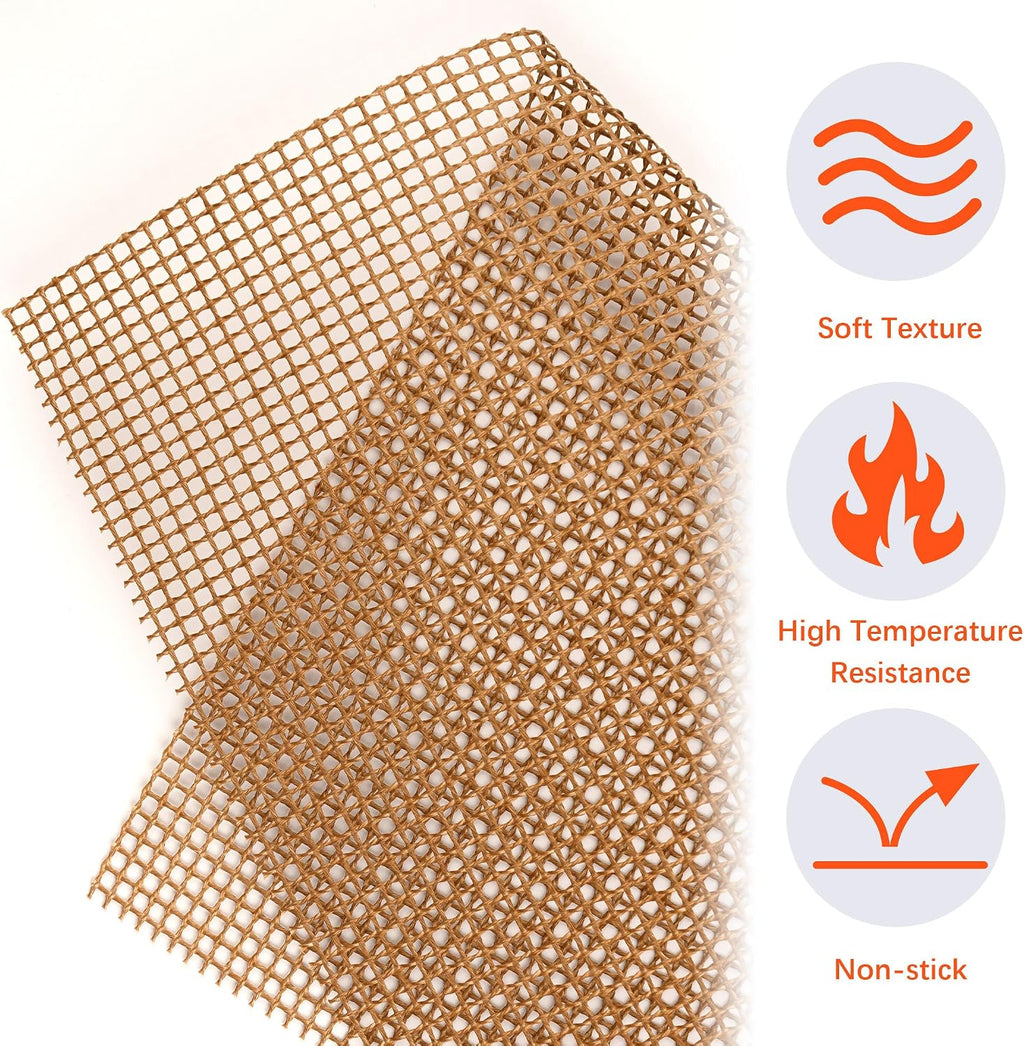 5 Pack Beige Nonstick Mesh BBQ Grill Mats 16x12 Inch